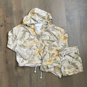 Neutral Floral LoungeWear Short Set